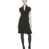 Catherine Malandrino Women's Capsleeve Mixed Pointelle Dress (Noir)