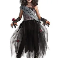 Girls Goth Prom Queen Costume