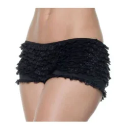 Plus Size Black Ruffle Boy Shorts
