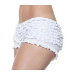 Plus Size White Ruffle Boy Shorts